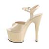 Pleaser - ADORE709 Sandale à bride à la cheville, Pole dance chaussures - Chaussures de pole dance - Crème Product image